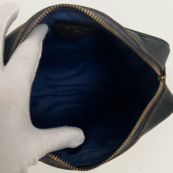 Gucci Web Stripe Cosmetic Pouch Blue Unbrand Strap D-rings Vintage 1970s-1984 - Picture 15 of 17